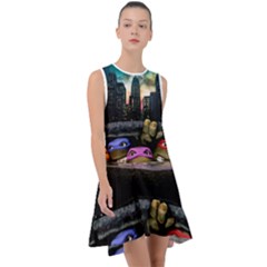 Teenage Mutant Ninja Turtles Leonardo Raphael Michelangelo Donatello Frill Swing Dress by Sarkoni