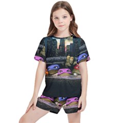 Teenage Mutant Ninja Turtles Leonardo Raphael Michelangelo Donatello Kids  T-shirt And Sports Shorts Set by Sarkoni