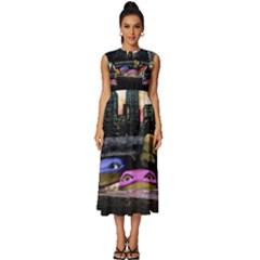 Teenage Mutant Ninja Turtles Leonardo Raphael Michelangelo Donatello Sleeveless Round Neck Midi Dress by Sarkoni