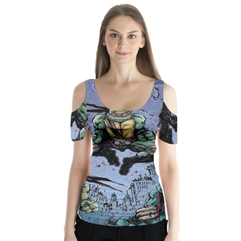 Teenage Mutant Ninja Turtles Comics Butterfly Sleeve Cutout T-shirt  by Sarkoni