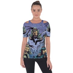 Teenage Mutant Ninja Turtles Comics Shoulder Cut Out Short Sleeve Top by Sarkoni