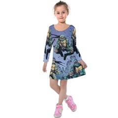 Teenage Mutant Ninja Turtles Comics Kids  Long Sleeve Velvet Dress