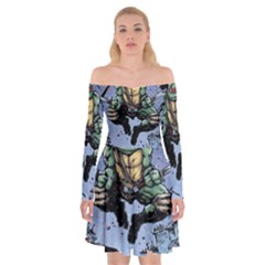 Teenage Mutant Ninja Turtles Comics Off Shoulder Skater Dress by Sarkoni