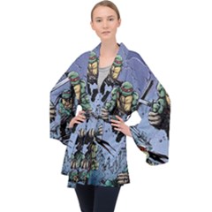 Teenage Mutant Ninja Turtles Comics Long Sleeve Velvet Kimono  by Sarkoni