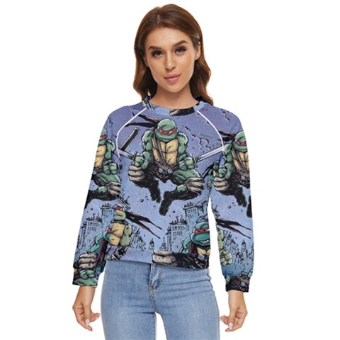 Teenage Mutant Ninja Turtles Comics Women s Long Sleeve Raglan T-shirt by Sarkoni