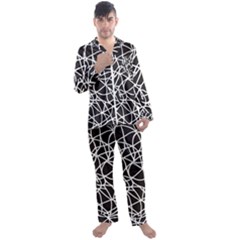 Interconnectedness Men s Long Sleeve Satin Pajamas Set