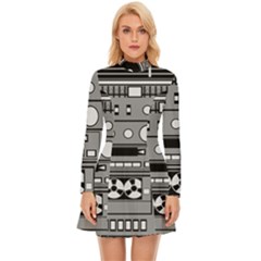 Boombox Long Sleeve Velour Longline Dress by Sarkoni