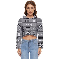 Boombox Women s Lightweight Cropped Hoodie by Sarkoni