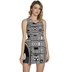 Boombox Sleeveless High Waist Mini Dress by Sarkoni