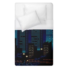 Pixel Art Night City Japan Duvet Cover (single Size) by Sarkoni