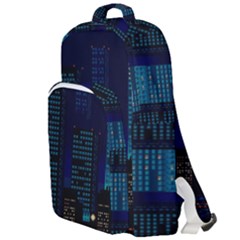 Pixel Art Night City Japan Double Compartment Backpack by Sarkoni