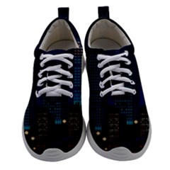 Pixel Art Night City Japan Women Athletic Shoes by Sarkoni