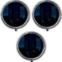 Pixel Art Night City Japan Mini Round Pill Box (Pack of 3) View1