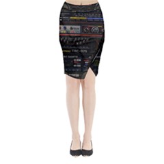 Daft Punk Boombox Midi Wrap Pencil Skirt by Sarkoni