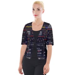 Daft Punk Boombox Cropped Button Cardigan by Sarkoni