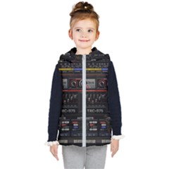 Daft Punk Boombox Kids  Hooded Puffer Vest by Sarkoni