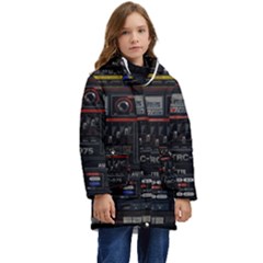 Daft Punk Boombox Kids  Hooded Longline Puffer Jacket by Sarkoni