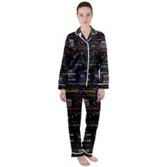 Daft Punk Boombox Women s Long Sleeve Satin Pajamas Set	 by Sarkoni