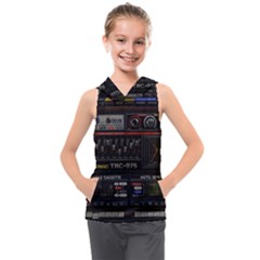 Daft Punk Boombox Kids  Sleeveless Hoodie by Sarkoni