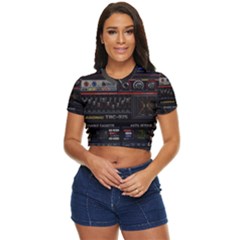 Daft Punk Boombox Side Button Cropped T-shirt by Sarkoni