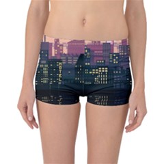 Pixel Art City Reversible Boyleg Bikini Bottoms by Sarkoni