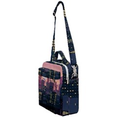 Pixel Art City Crossbody Day Bag by Sarkoni