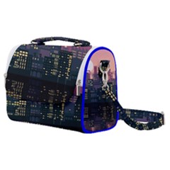 Pixel Art City Satchel Shoulder Bag by Sarkoni