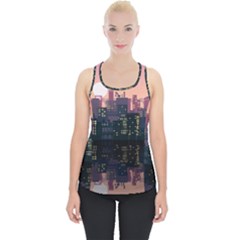 Pixel Art City Piece Up Tank Top by Sarkoni