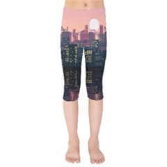 Pixel Art City Kids  Capri Leggings  by Sarkoni