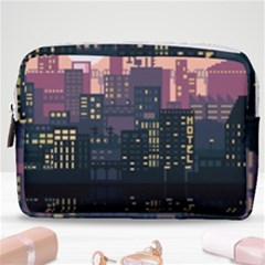 Pixel Art City Make Up Pouch (medium) by Sarkoni