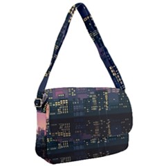 Pixel Art City Courier Bag by Sarkoni