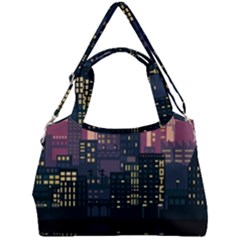 Pixel Art City Double Compartment Shoulder Bag by Sarkoni