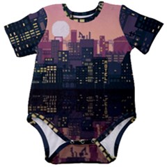 Pixel Art City Baby Short Sleeve Bodysuit by Sarkoni