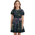 Pixel Art City Kids  Bow Tie Puff Sleeve Dress View1