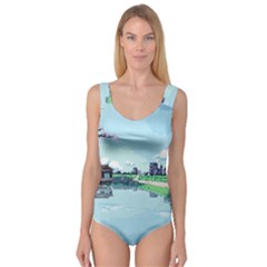 Japanese Themed Pixel Art The Urban And Rural Side Of Japan Princess Tank Leotard  by Sarkoni