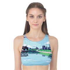 Japanese Themed Pixel Art The Urban And Rural Side Of Japan Tank Bikini Top by Sarkoni