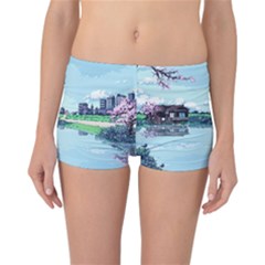 Japanese Themed Pixel Art The Urban And Rural Side Of Japan Reversible Boyleg Bikini Bottoms by Sarkoni