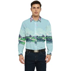 Japanese Themed Pixel Art The Urban And Rural Side Of Japan Men s Long Sleeve  Shirt by Sarkoni