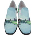 Japanese Themed Pixel Art The Urban And Rural Side Of Japan Women Slip On Heel Loafers View1