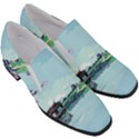 Japanese Themed Pixel Art The Urban And Rural Side Of Japan Women Slip On Heel Loafers View3