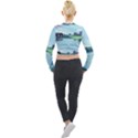 Japanese Themed Pixel Art The Urban And Rural Side Of Japan Long Sleeve Cropped Velvet Jacket View2