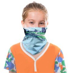 Japanese Themed Pixel Art The Urban And Rural Side Of Japan Face Covering Bandana (kids) by Sarkoni