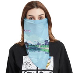 Japanese Themed Pixel Art The Urban And Rural Side Of Japan Face Covering Bandana (triangle) by Sarkoni