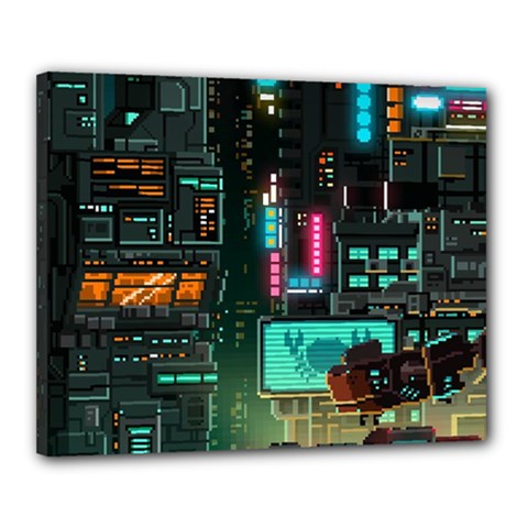 Video Game Pixel Art Canvas 20  X 16  (stretched) by Sarkoni