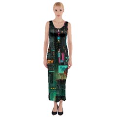 Video Game Pixel Art Fitted Maxi Dress by Sarkoni