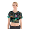 Video Game Pixel Art Cotton Crop Top View1