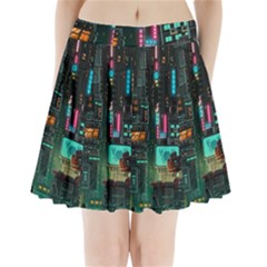 Video Game Pixel Art Pleated Mini Skirt by Sarkoni