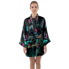 Video Game Pixel Art Long Sleeve Satin Kimono by Sarkoni