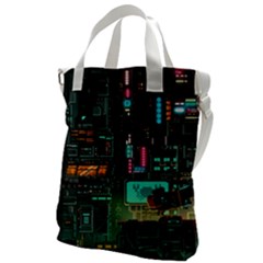 Video Game Pixel Art Canvas Messenger Bag by Sarkoni