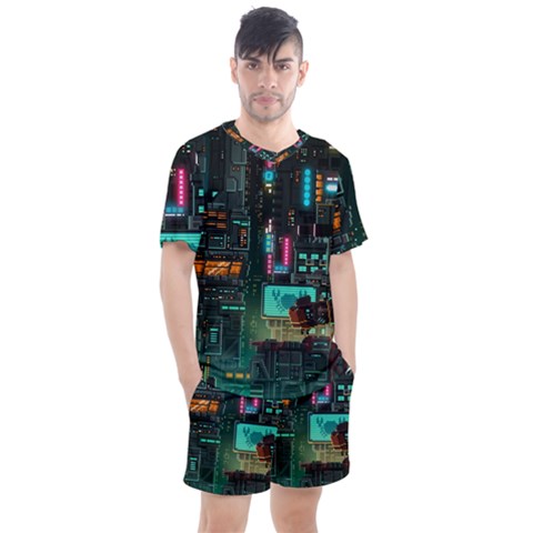 Video Game Pixel Art Men s Mesh T-shirt And Shorts Set by Sarkoni